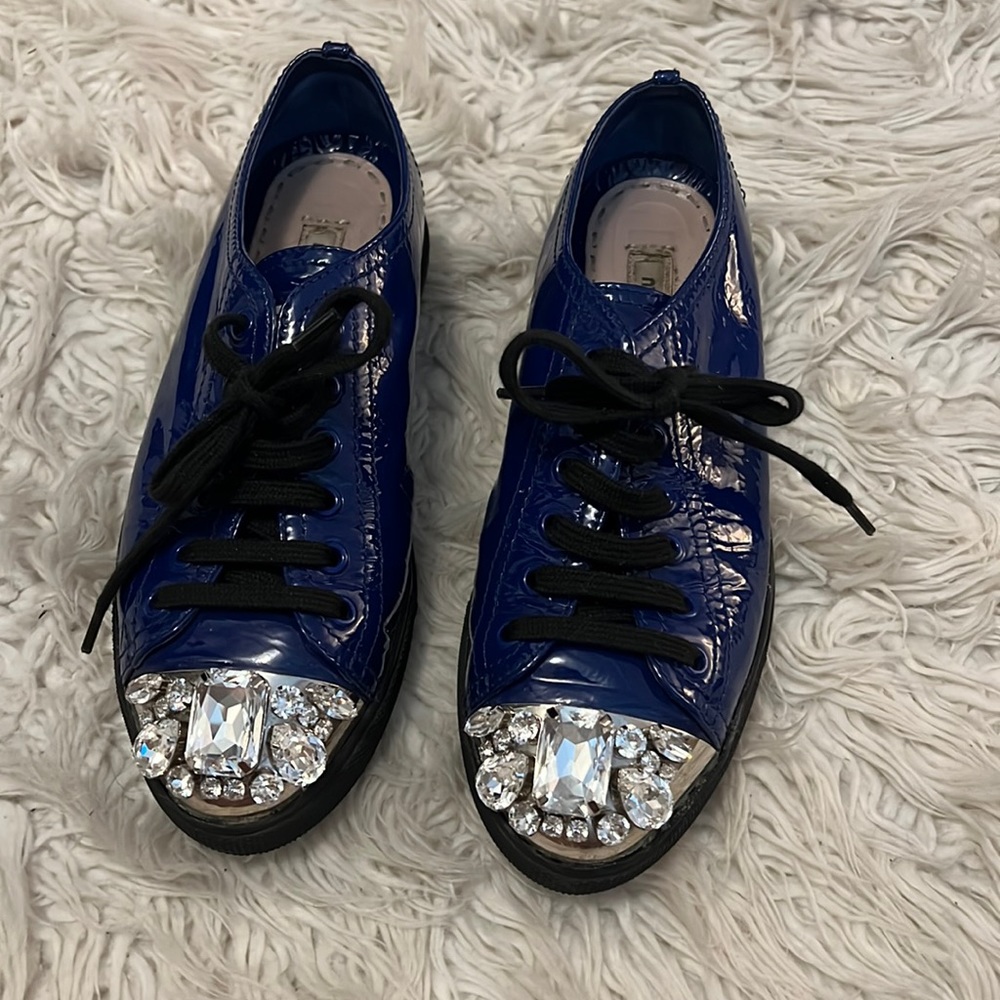 Miu Miu crystal cap toe sneakers